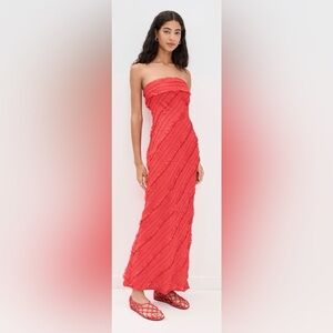 ENDLESS ROSE STRAPLESS TEXTURED COLUMN MIDI DRESS